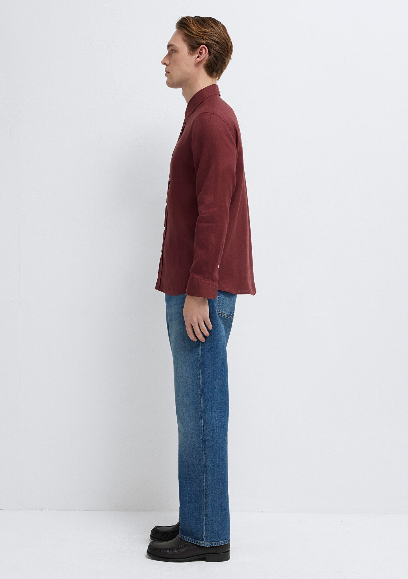 Linen Mix Red Shirt