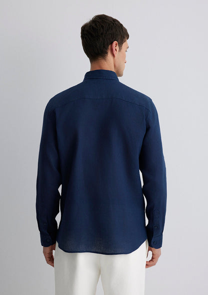Navy Linen Shirt