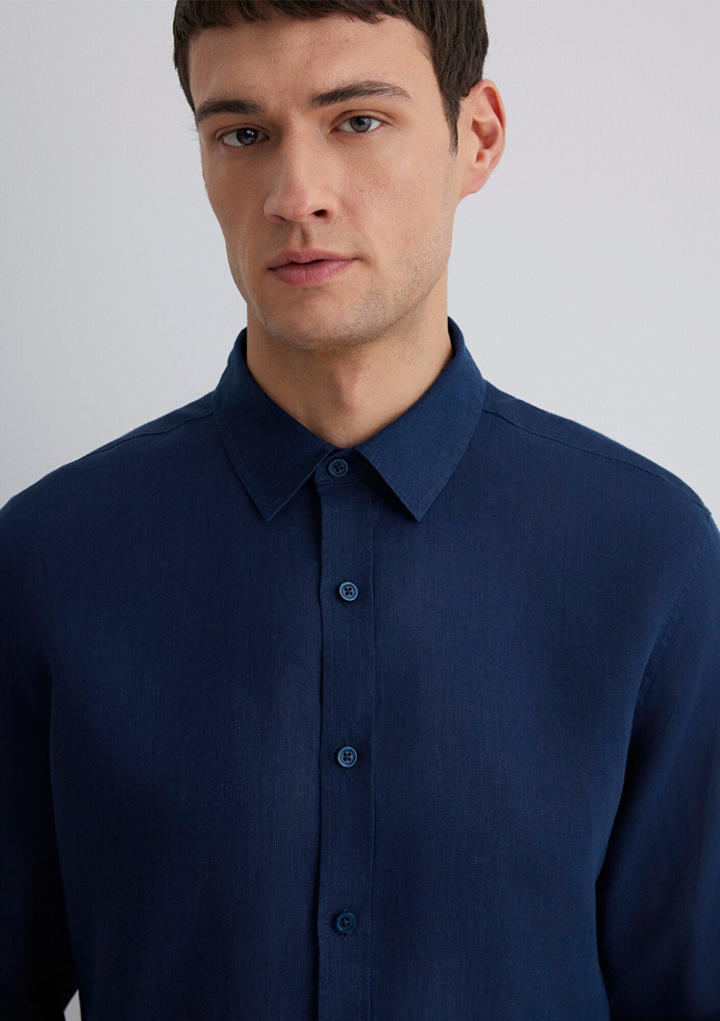 Navy Linen Shirt