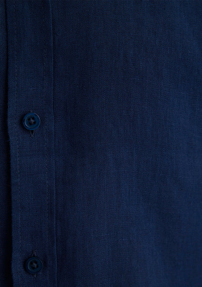 Navy Linen Shirt