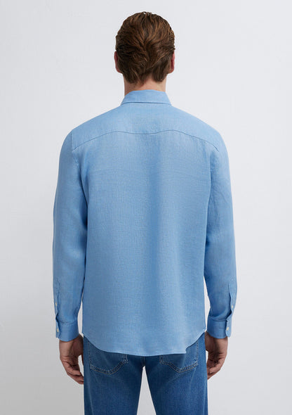 Linen Mix Blue Shirt