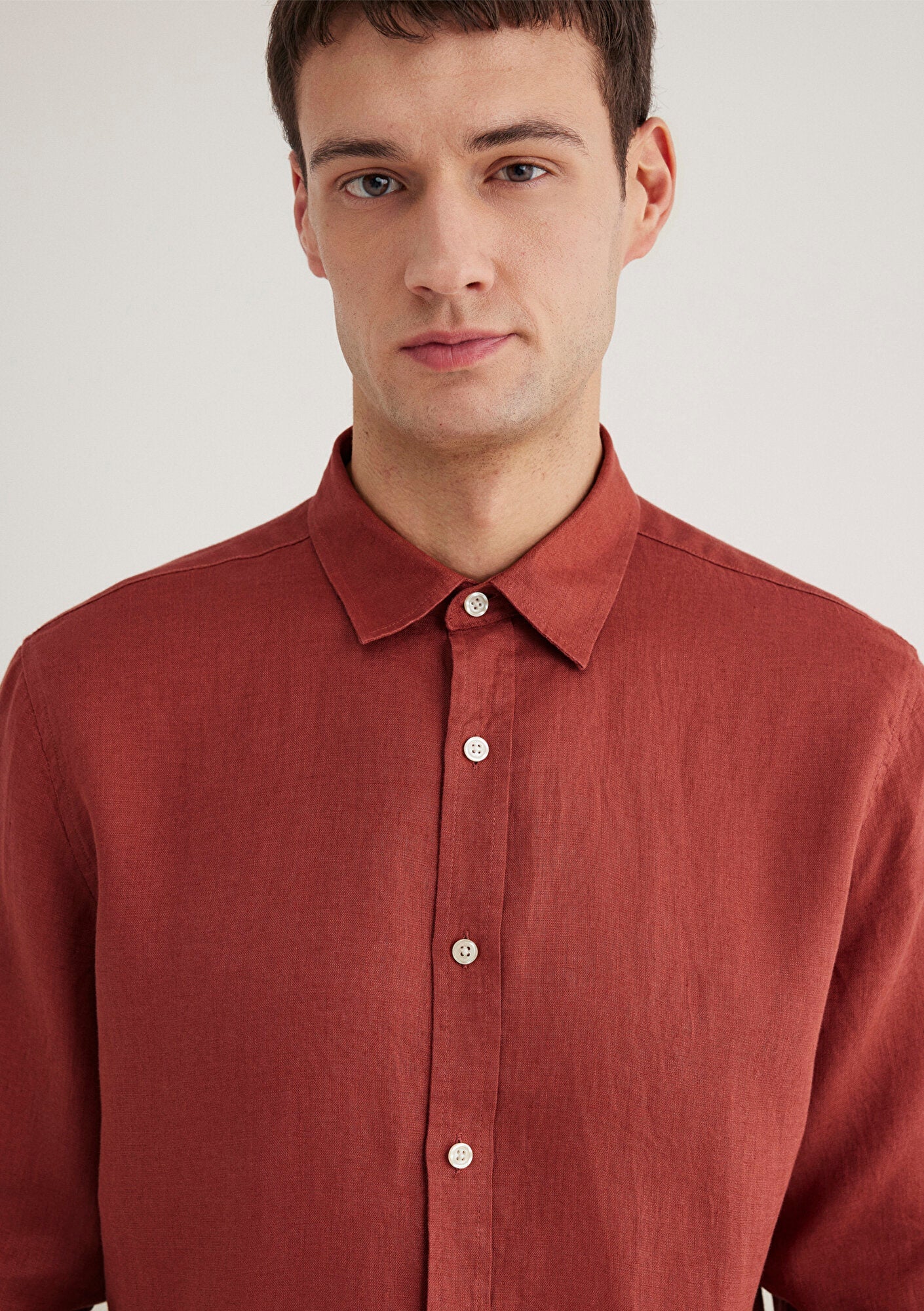 Orange Linen Shirt