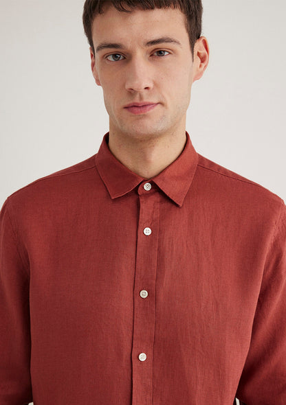 Orange Linen Shirt