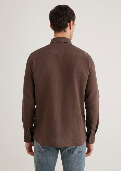 Brown Linen Shirt
