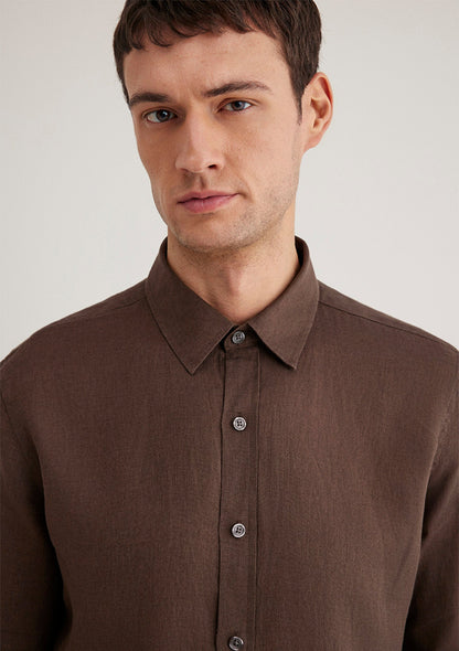 Brown Linen Shirt