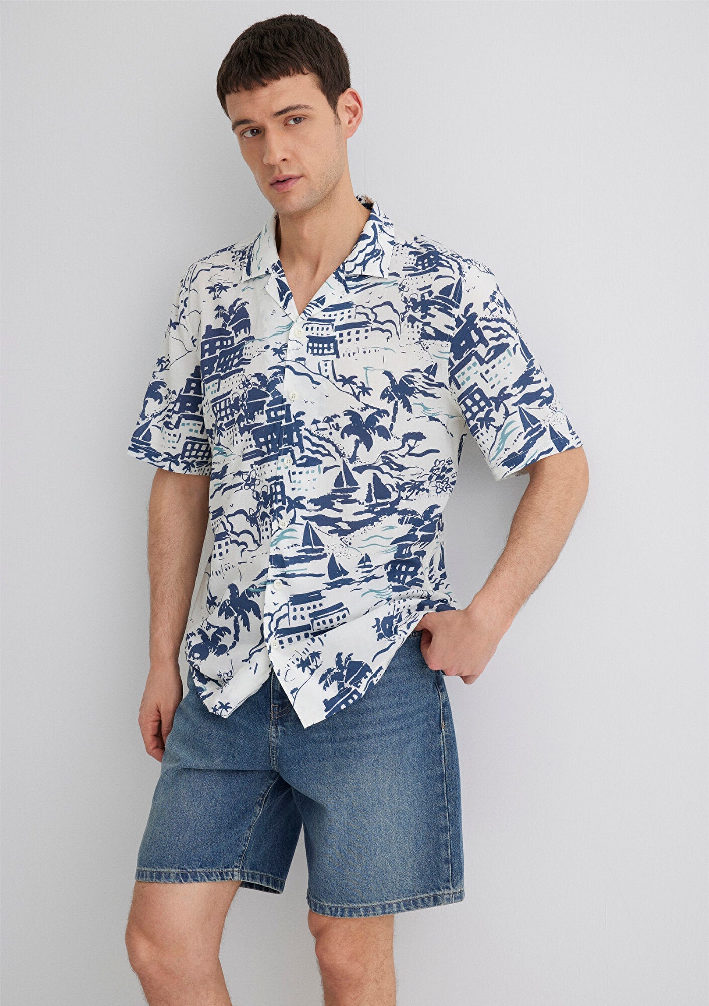 Printed Blue Shirt