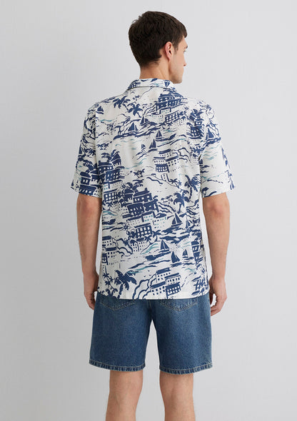 Printed Blue Shirt