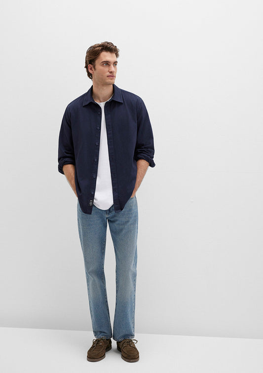 Linen Mix Navy Shirt