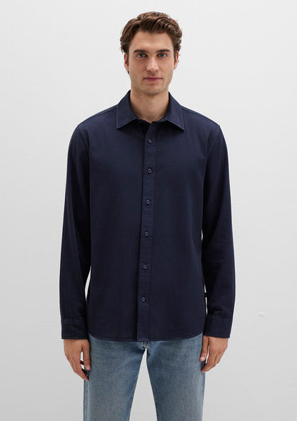 Linen Mix Navy Shirt