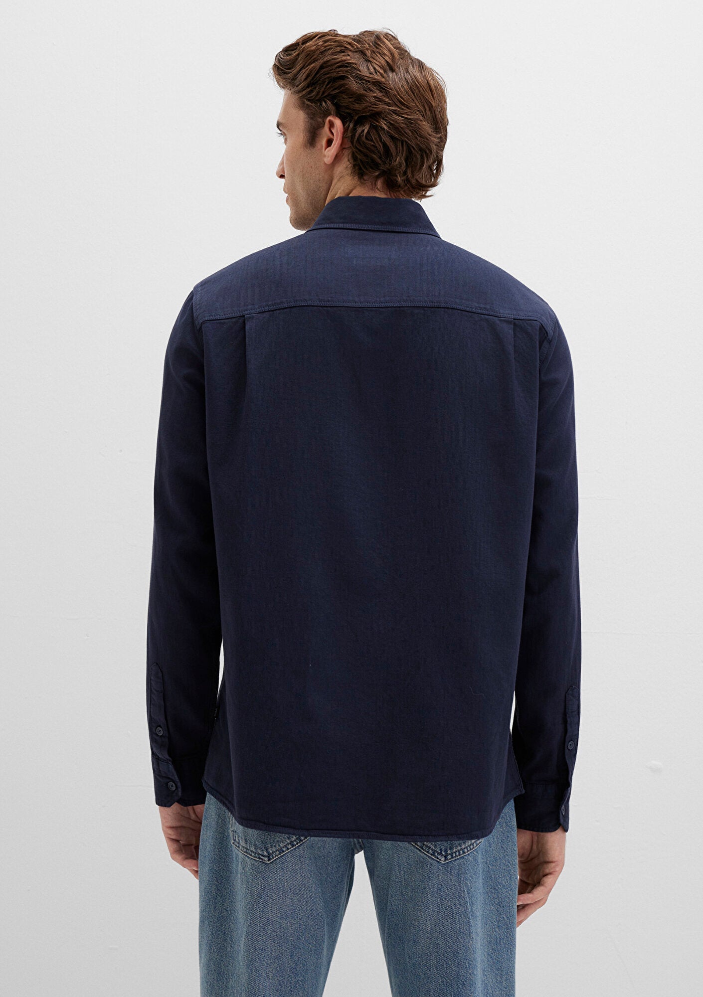 Linen Mix Navy Shirt