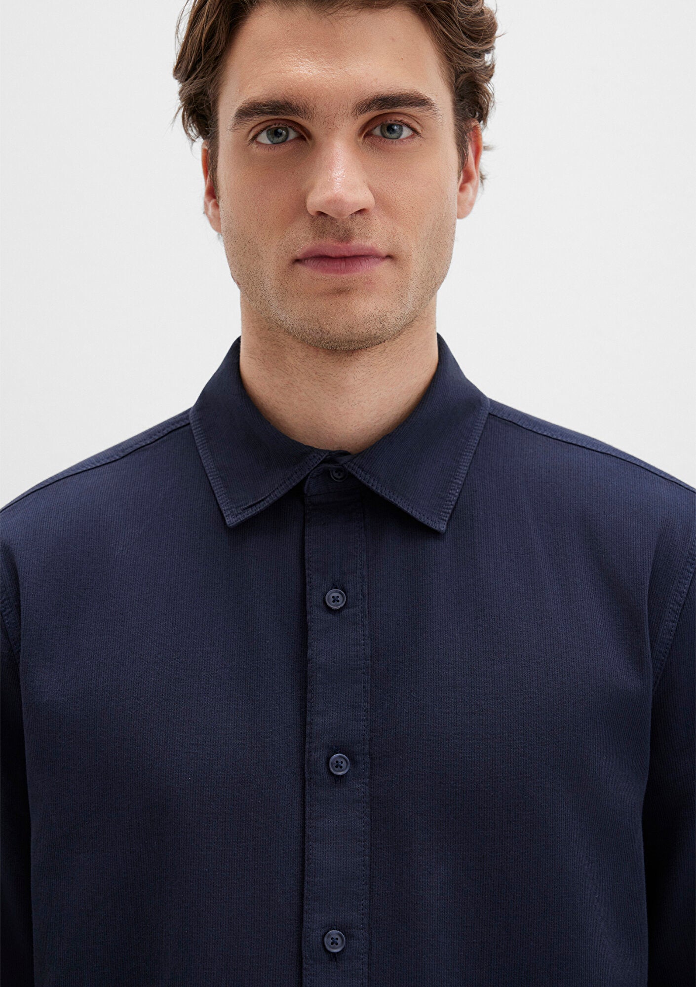Linen Mix Navy Shirt