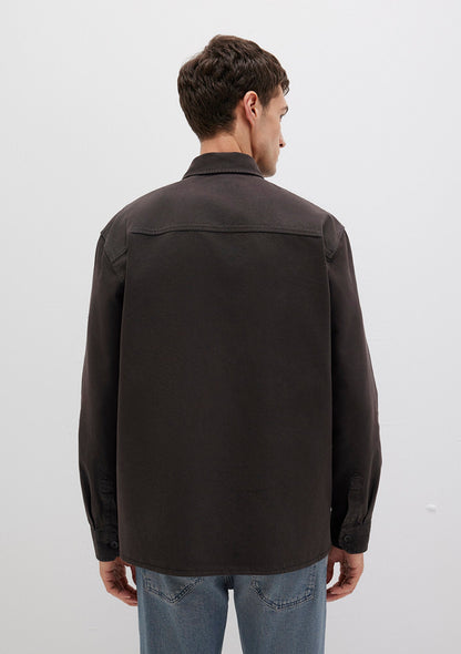 Brown Tencel TM Lyocell Mix Shirt