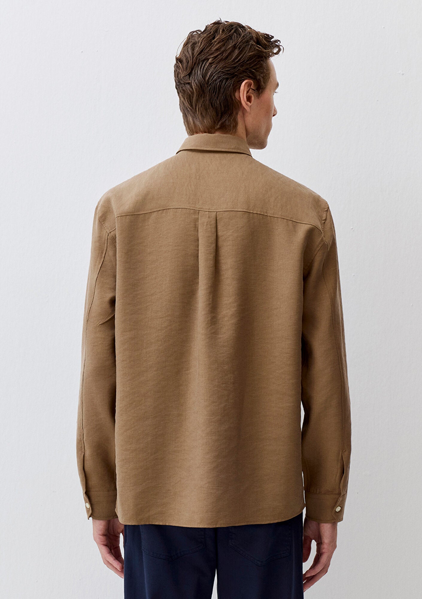 Brown Tencel TM Lyocell Mix Shirt