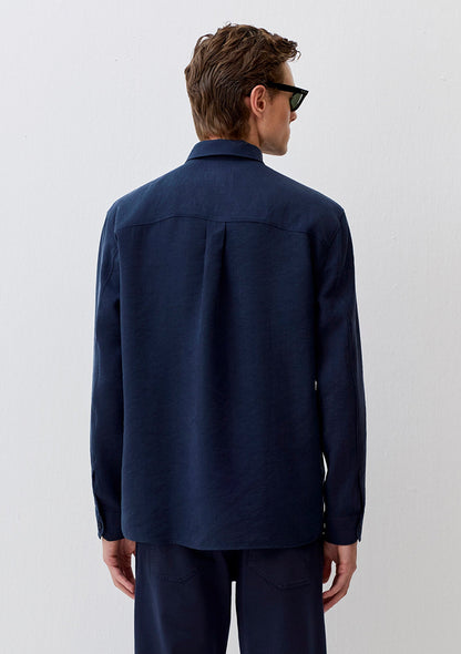 Navy Tencel TM Lyocell Mix Shirt