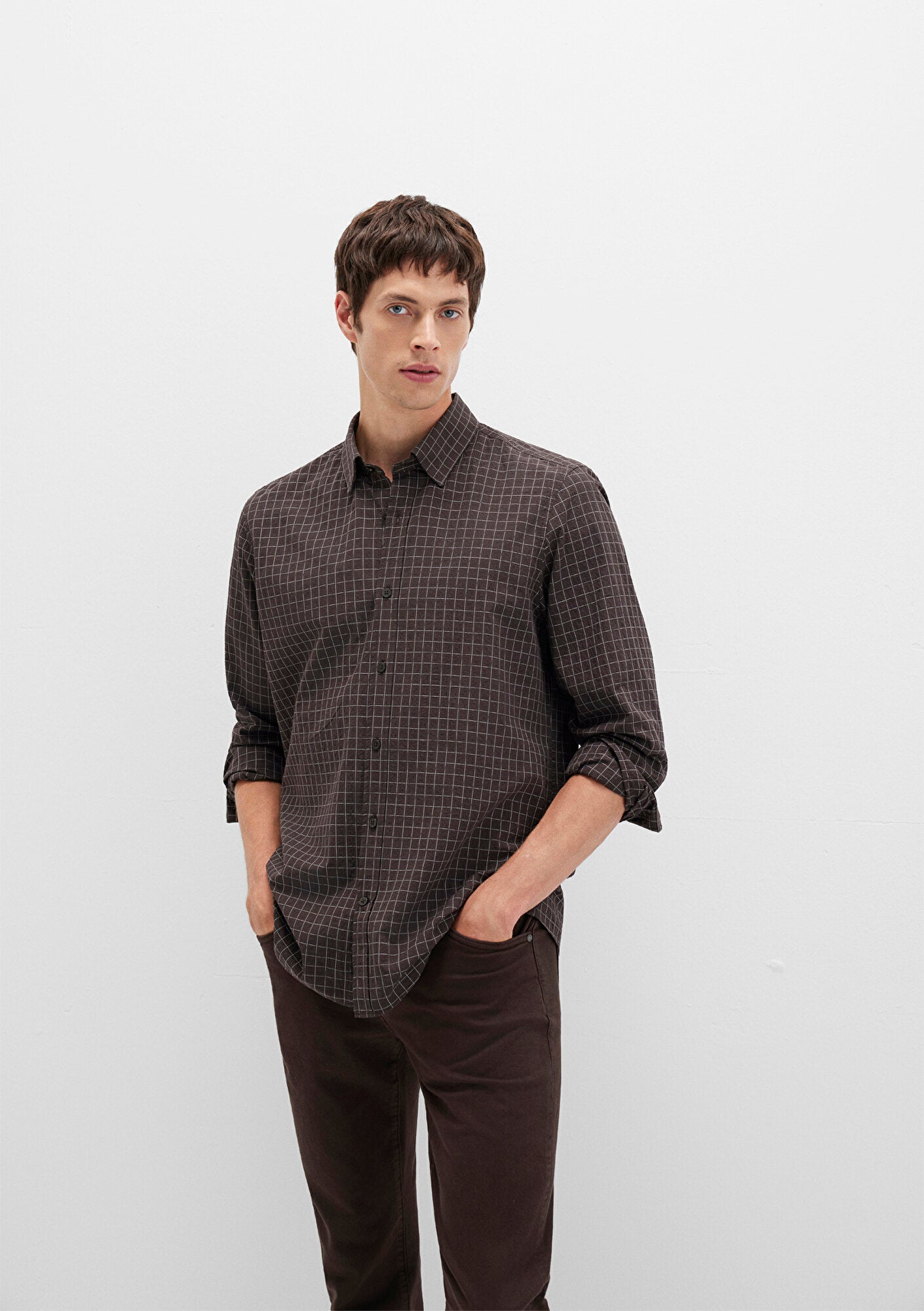 Checkered Brown Shirt