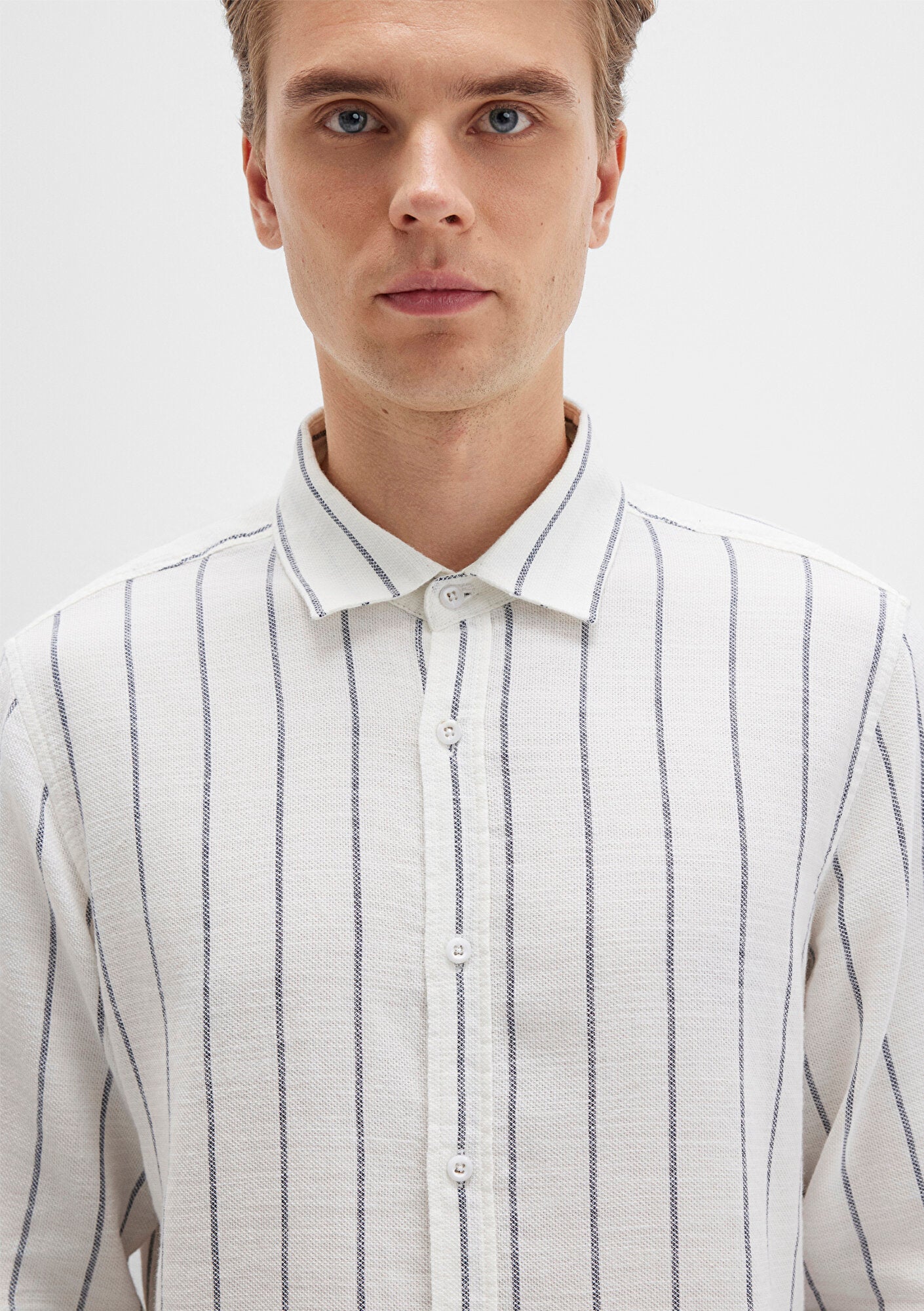 Striped White Shirt