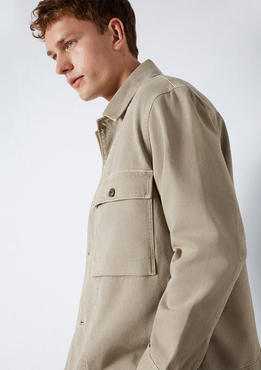 Pocket Detailed Beige Shirt