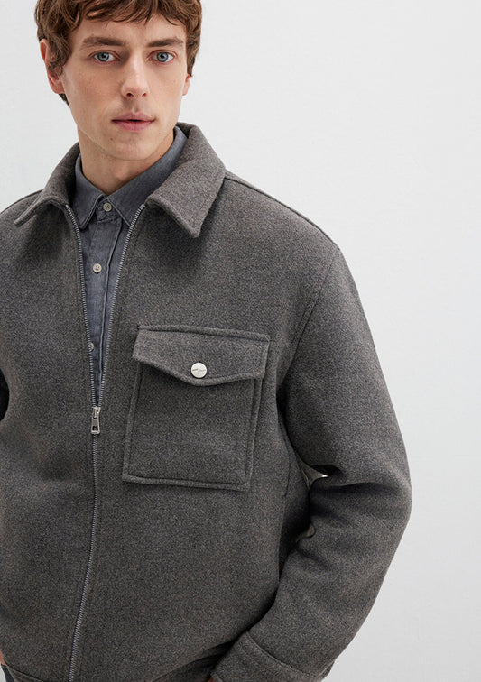 Wool Mix Grey Shirt