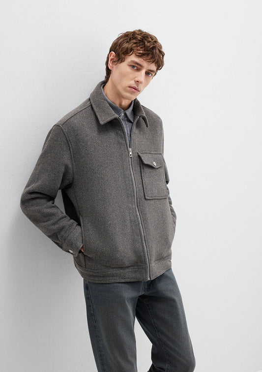 Wool Mix Grey Shirt