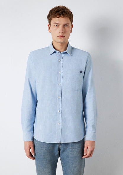 Striped Blue Shirt with Pockets