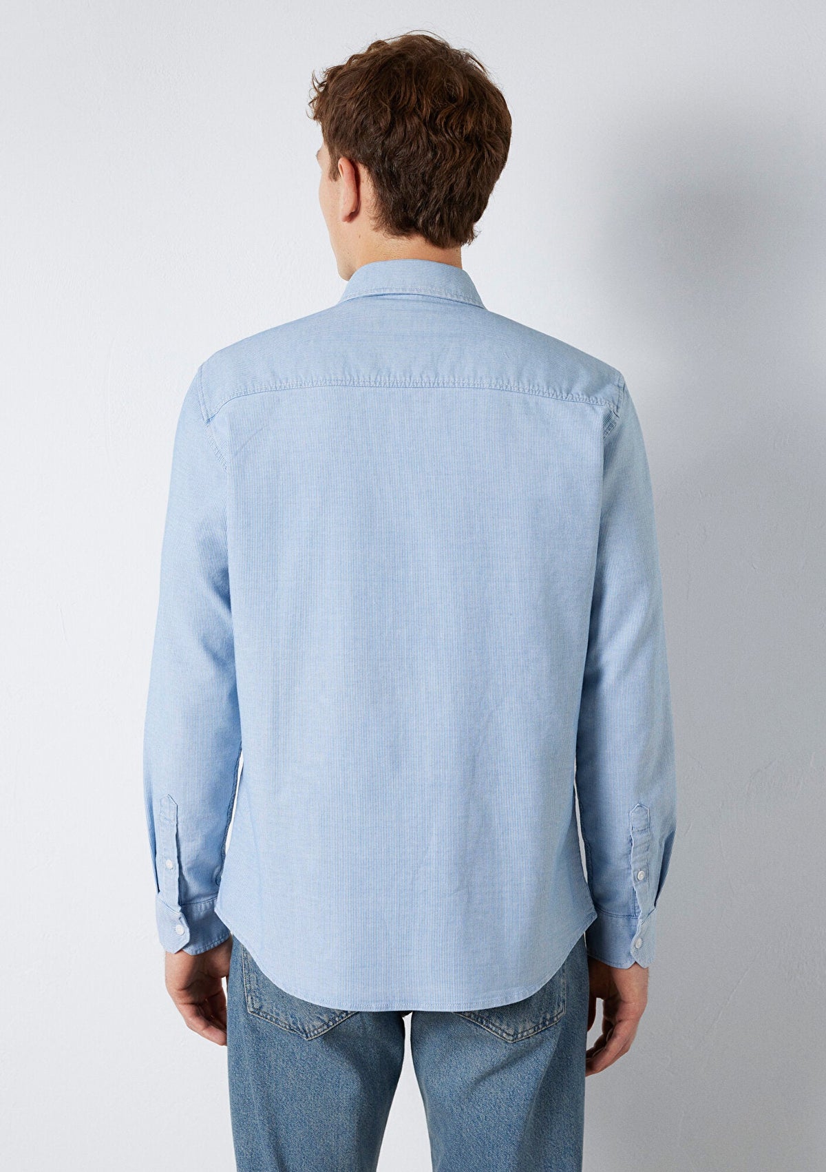 Striped Blue Shirt with Pockets