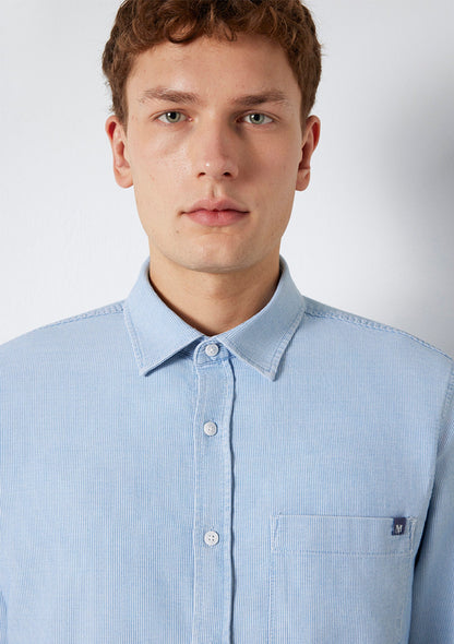 Striped Blue Shirt with Pockets