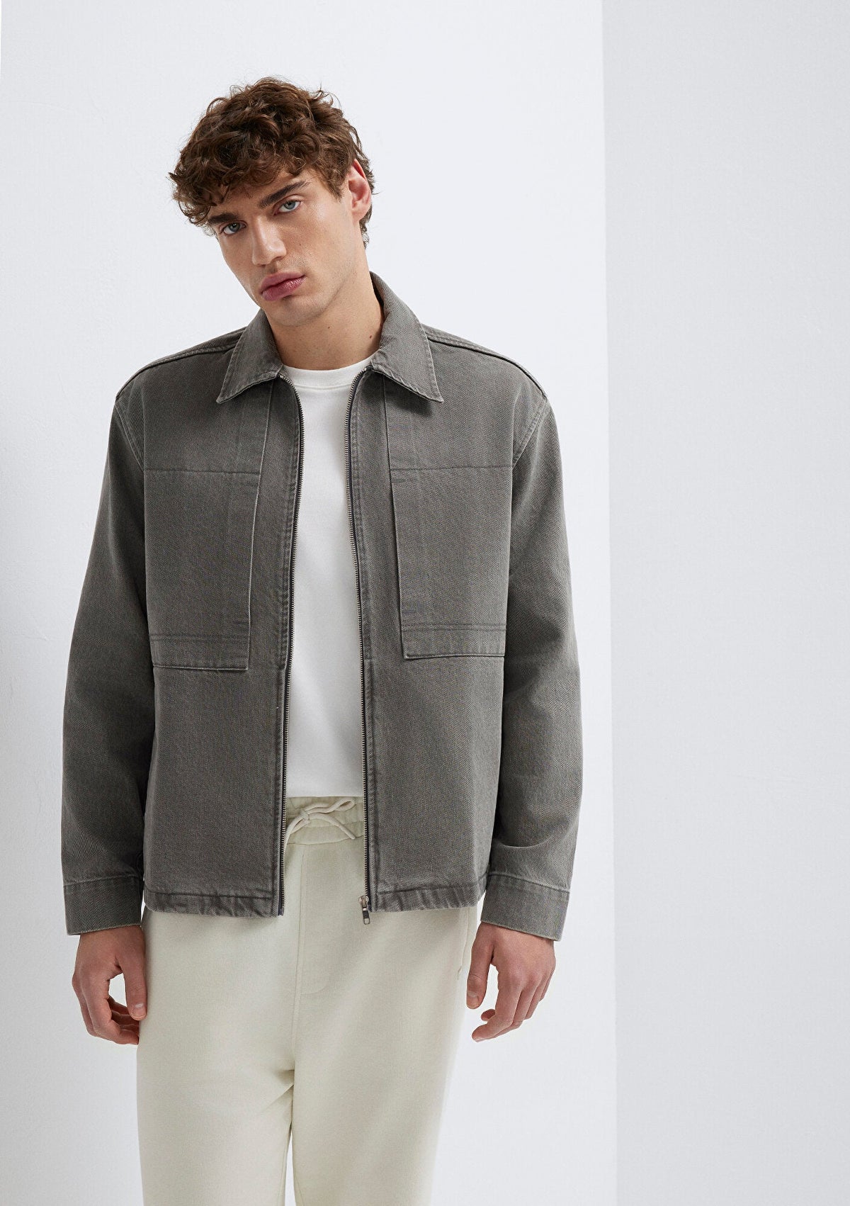 Full Zip Anthracite Shirt