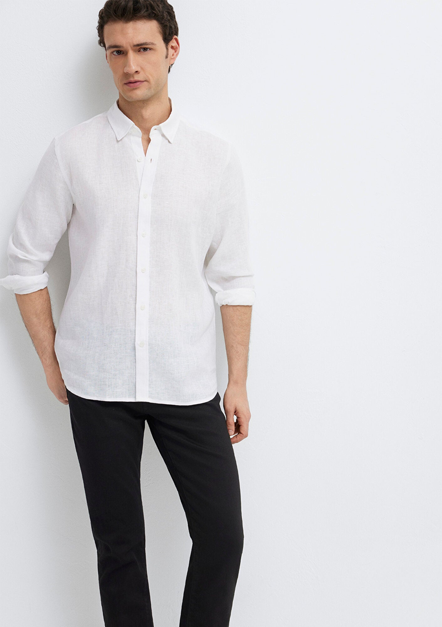 Linen Mix White Shirt