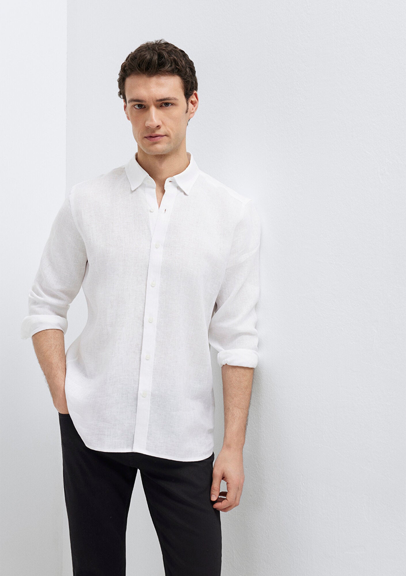 Linen Mix White Shirt