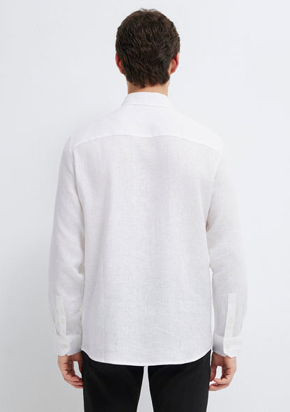 Linen Mix White Shirt