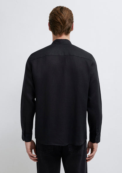Linen Mix Black Shirt