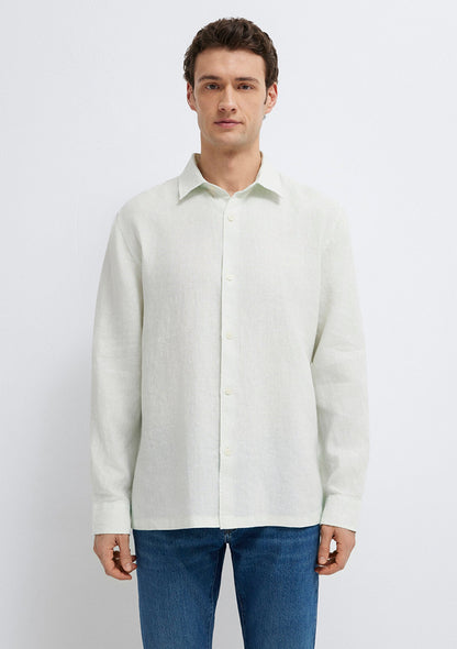 Linen Mix Green Shirt
