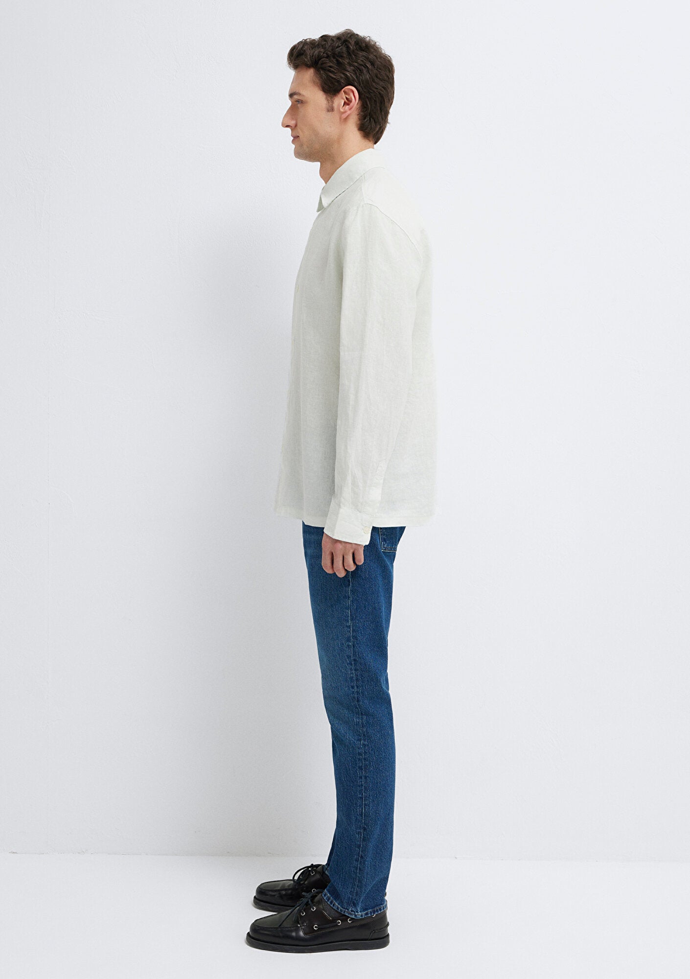 Linen Mix Green Shirt