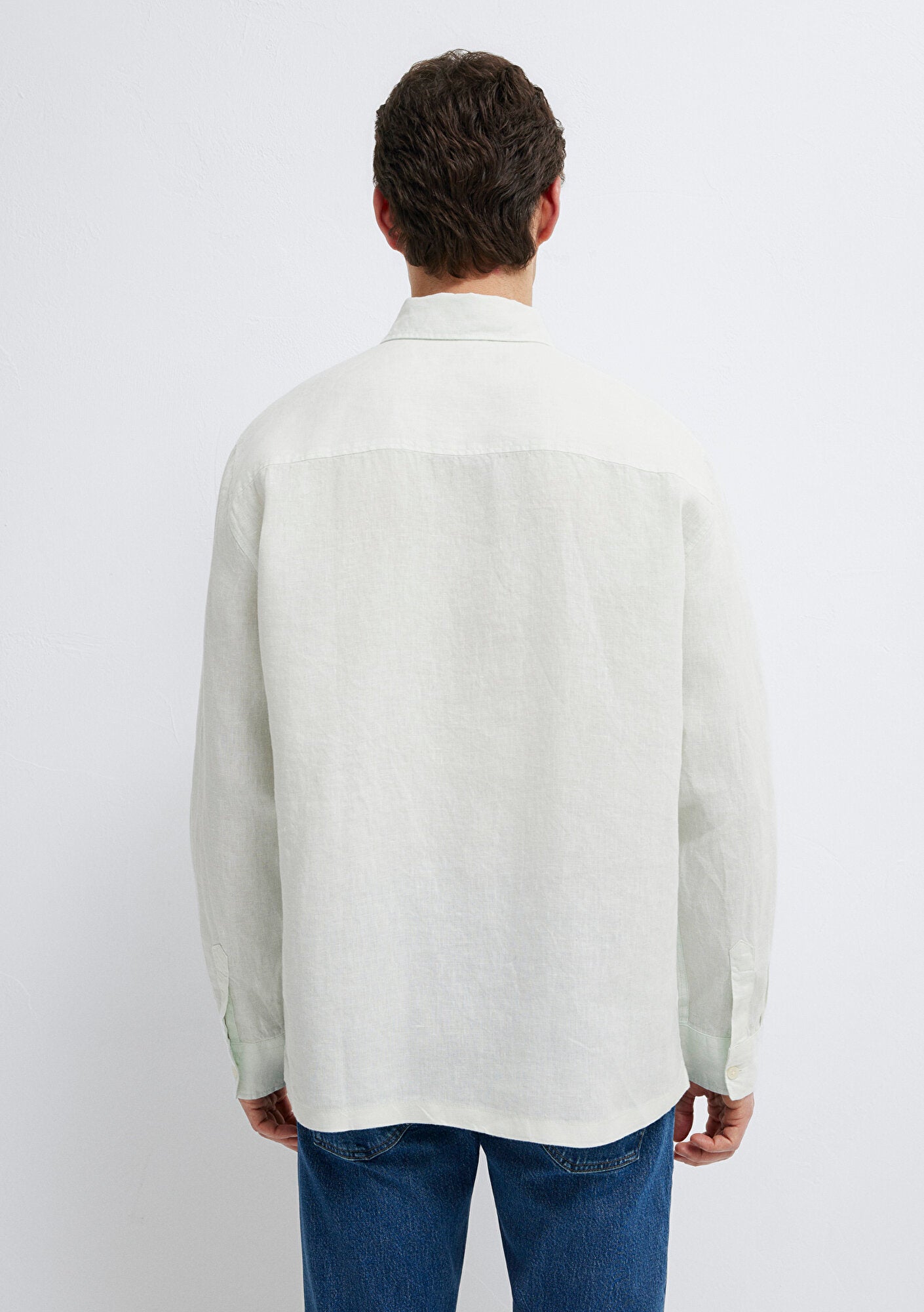 Linen Mix Green Shirt