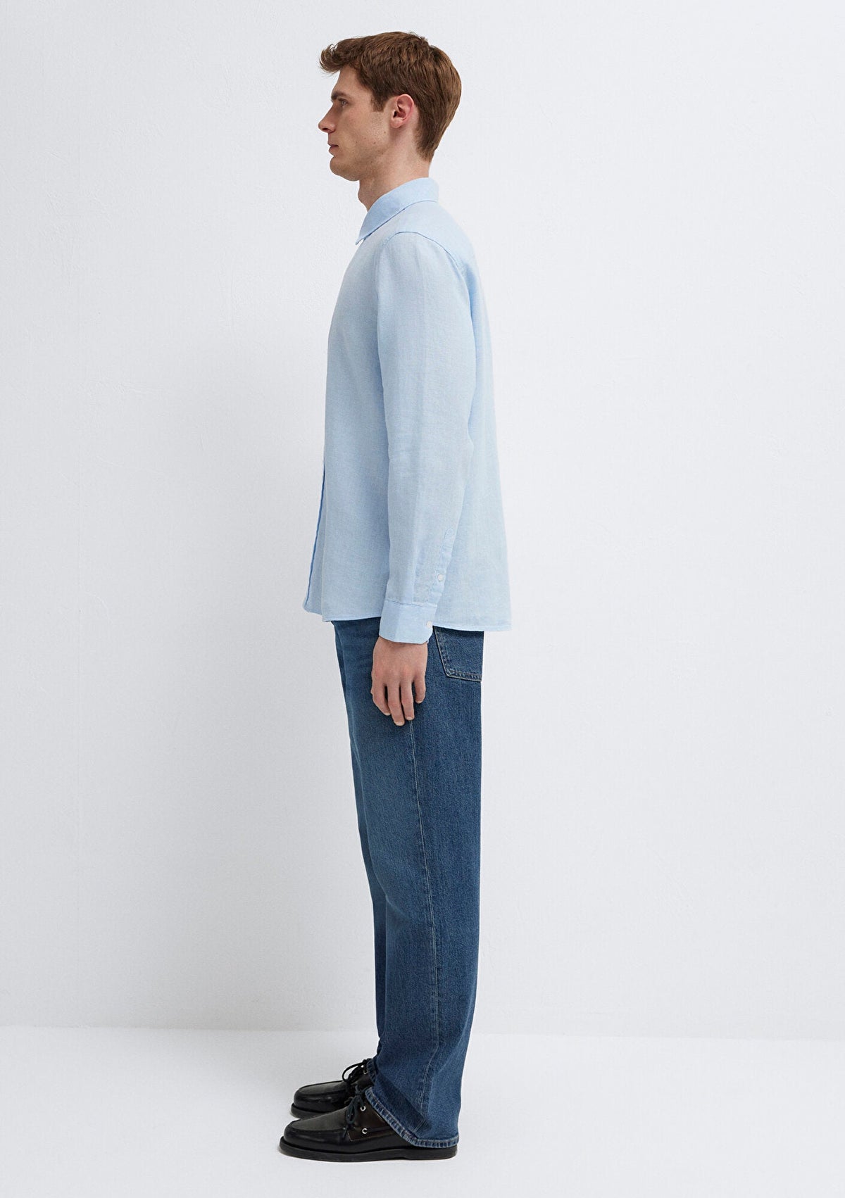 Linen Mix Blue Shirt