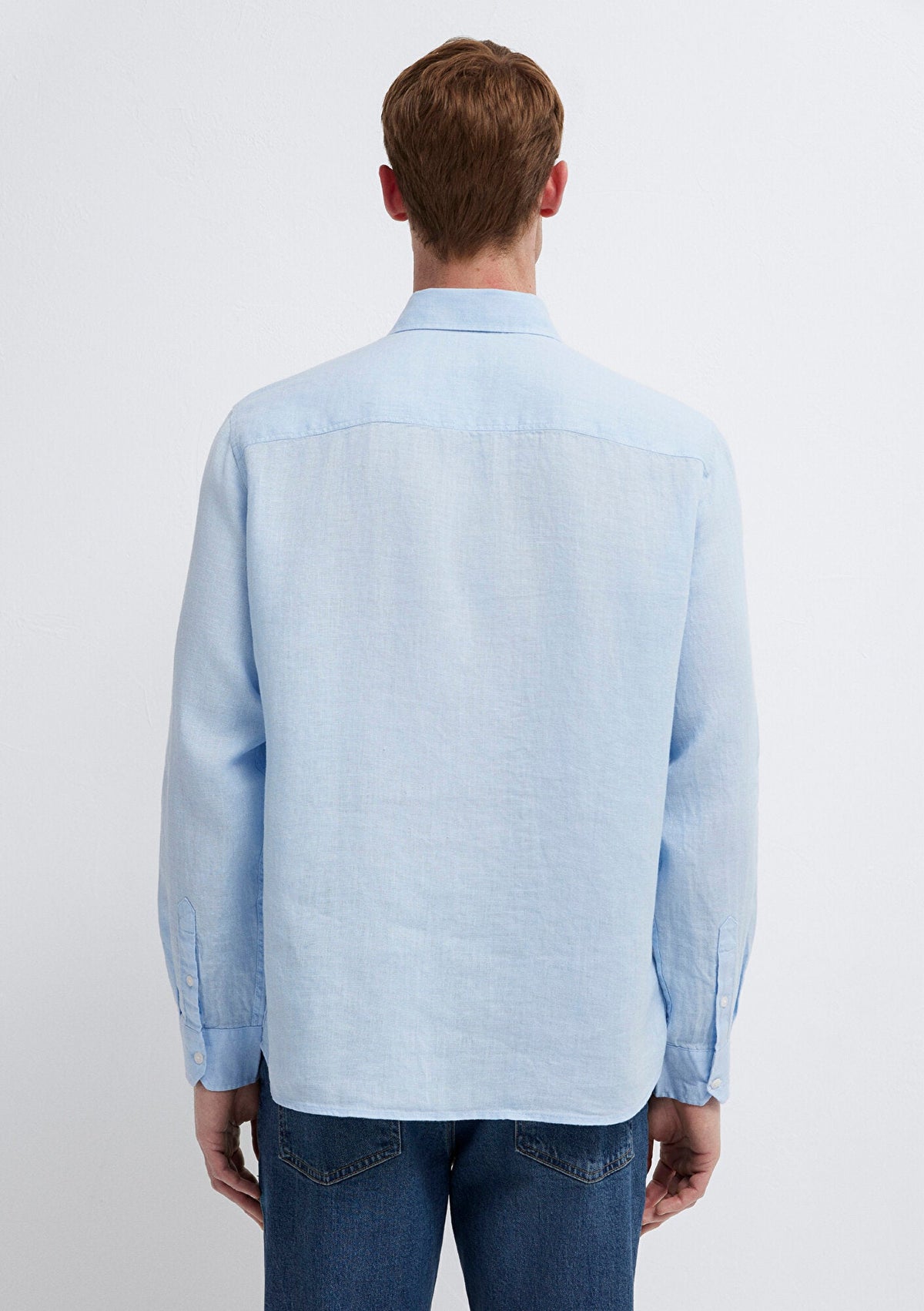 Linen Mix Blue Shirt