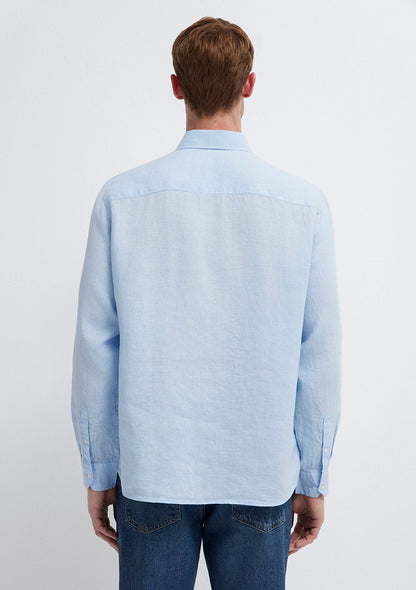 Linen Mix Blue Shirt