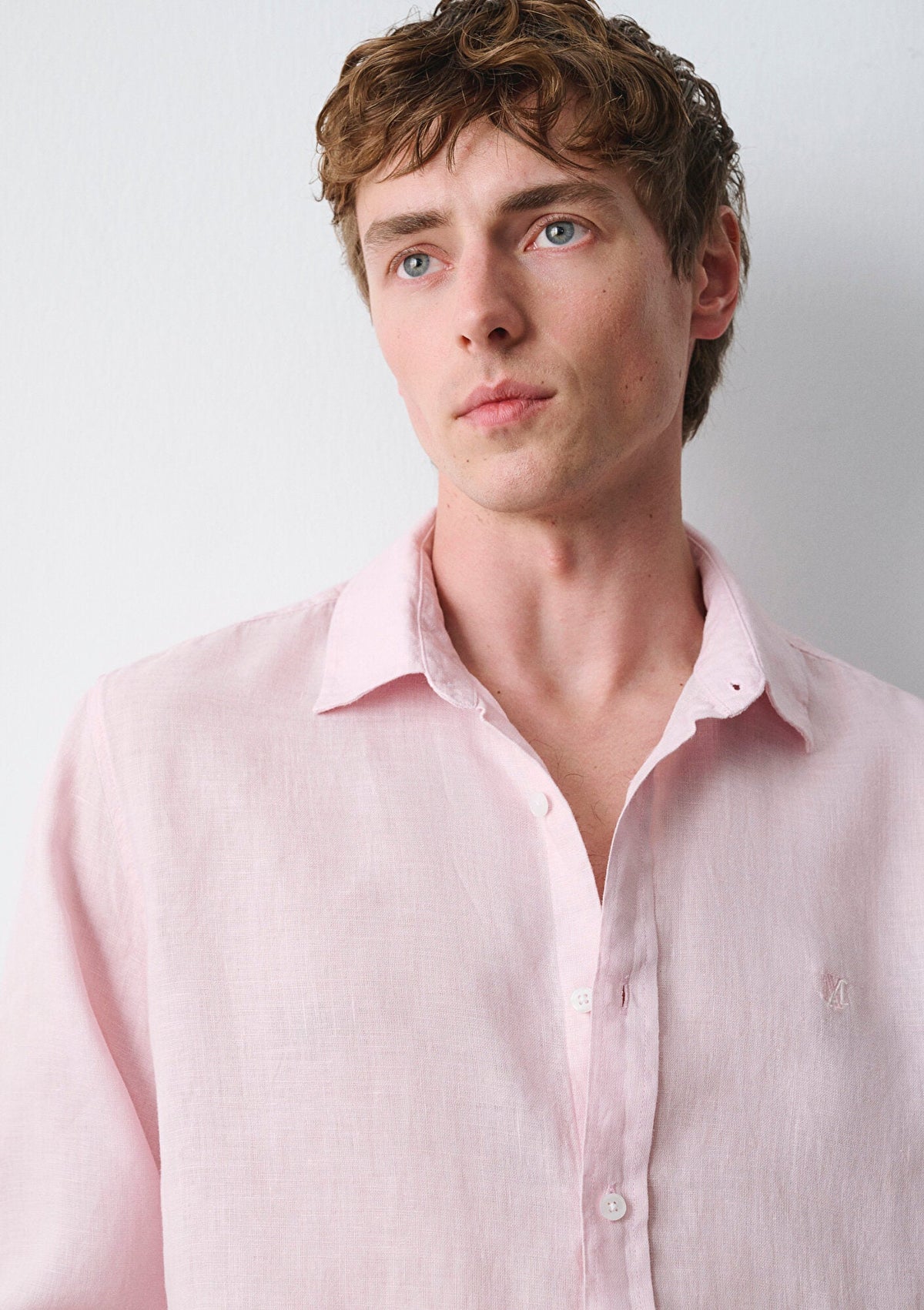 Linen Mix Pink Shirt