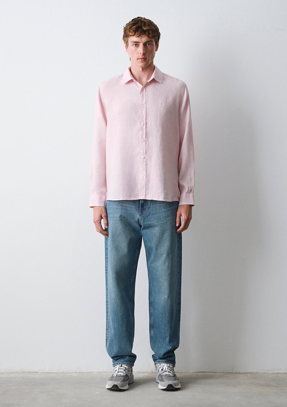 Linen Mix Pink Shirt