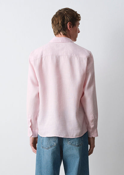 Linen Mix Pink Shirt