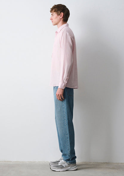 Linen Mix Pink Shirt