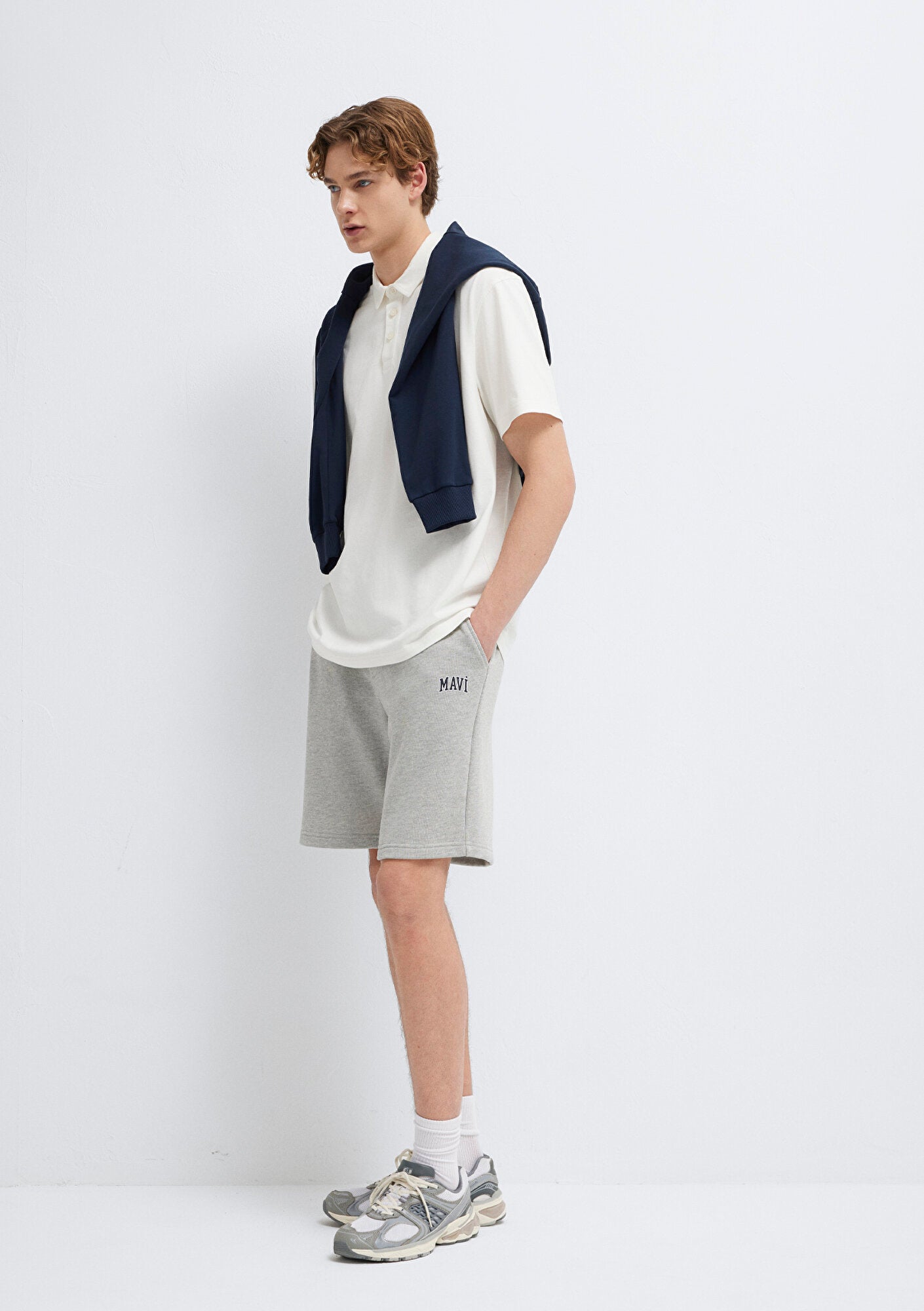 Mavi Logo Printed Grey Shorts