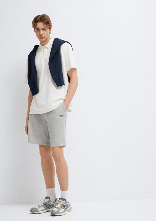 Mavi Logo Printed Grey Shorts