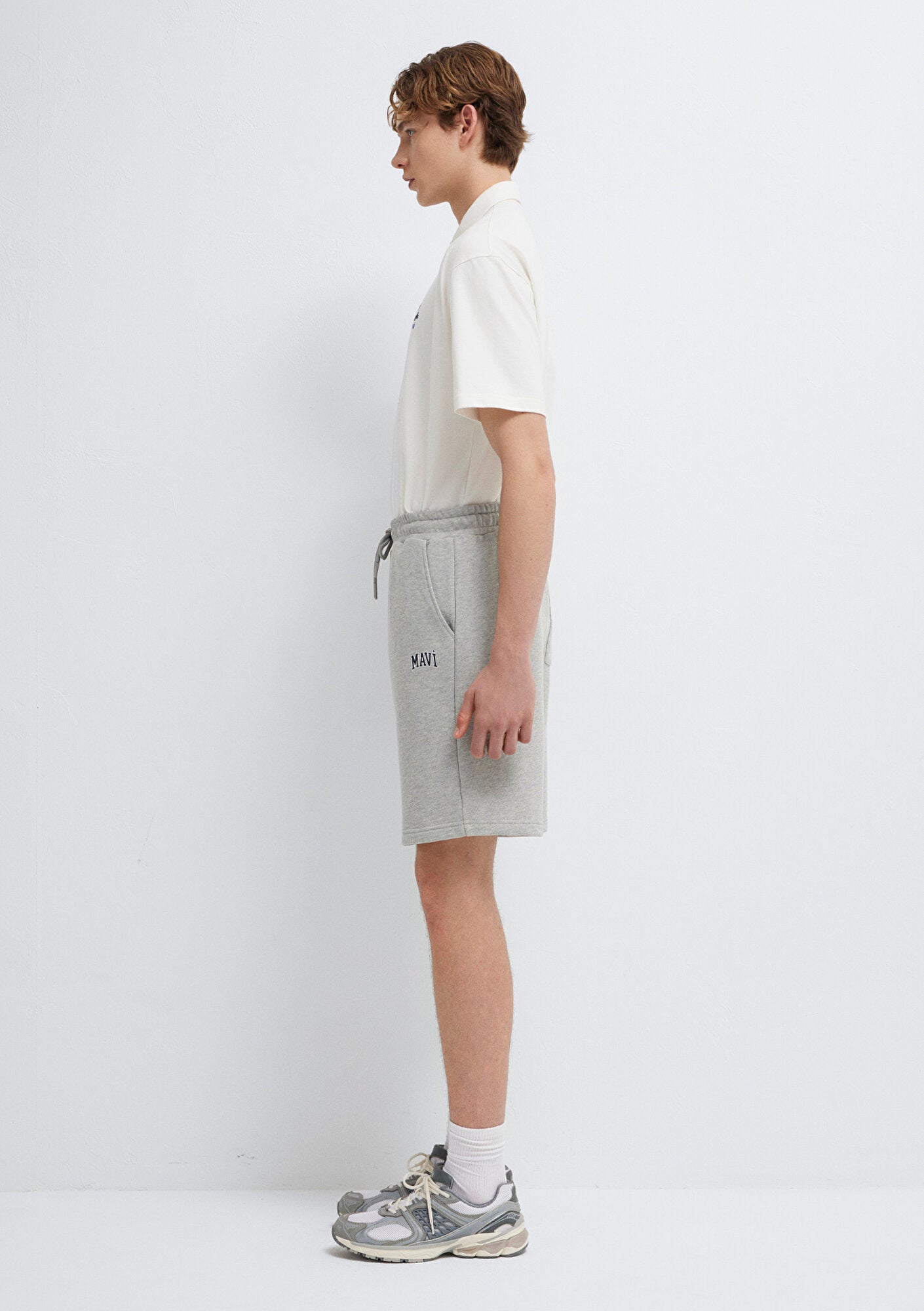 Mavi Logo Printed Grey Shorts