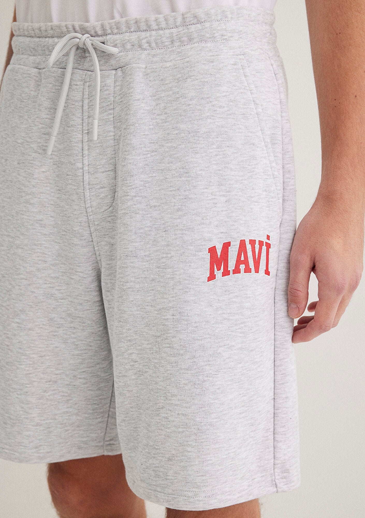 Mavi Logo Printed Grey Shorts