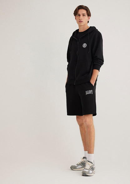 Mavi Logo Printed Black Shorts