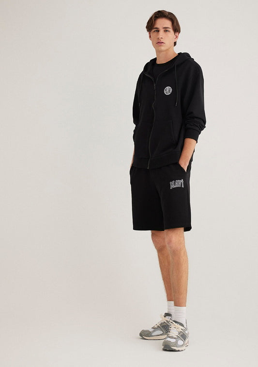 Mavi Logo Printed Black Shorts