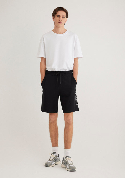 Mavi Printed Black Shorts