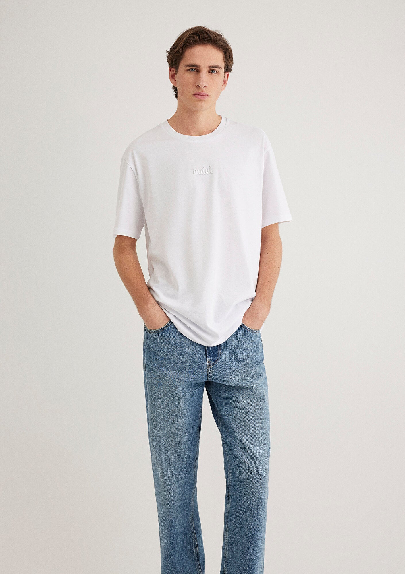 Mavi Embroidered White T-Shirt