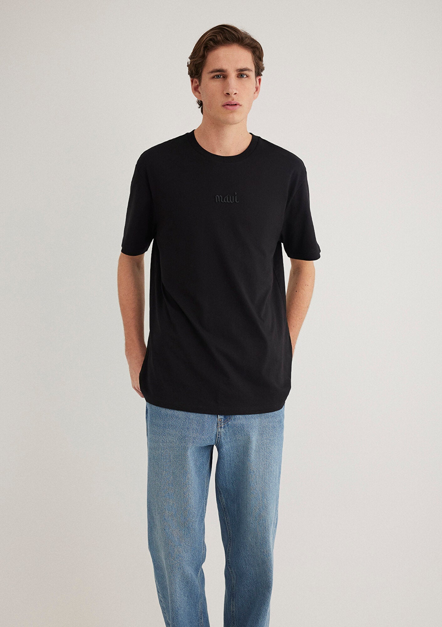 Mavi Embroidered Black T-Shirt